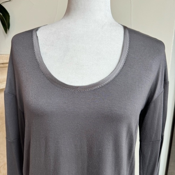 Maria Bianca Nero Gray Scoop Neck Long Sleeve Silk Trim Womens Size M Vintage - Picture 4 of 14